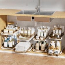 2-Tier Multi-Purpose Bathroom Under Sink Organizers and Storage Stackable