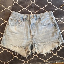 Levi's 501 Cut-Off Shorts Size 27x2" 5-Button Blue Jean Women's Denim Vtg Style