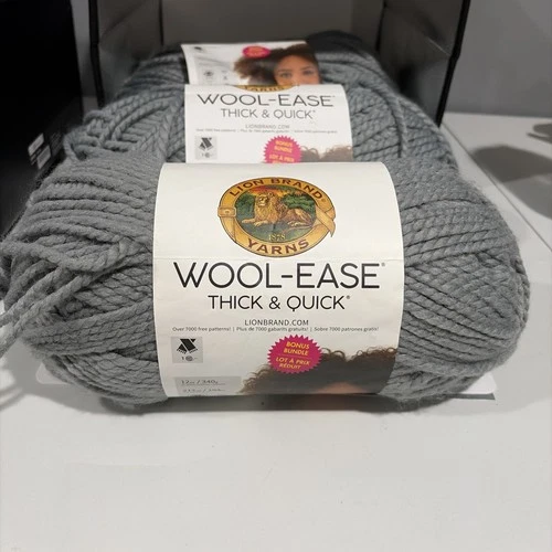 Lion Brand Thick & Quick BONUS BUNDLE Wool-Ease Slate Color - product listing photo