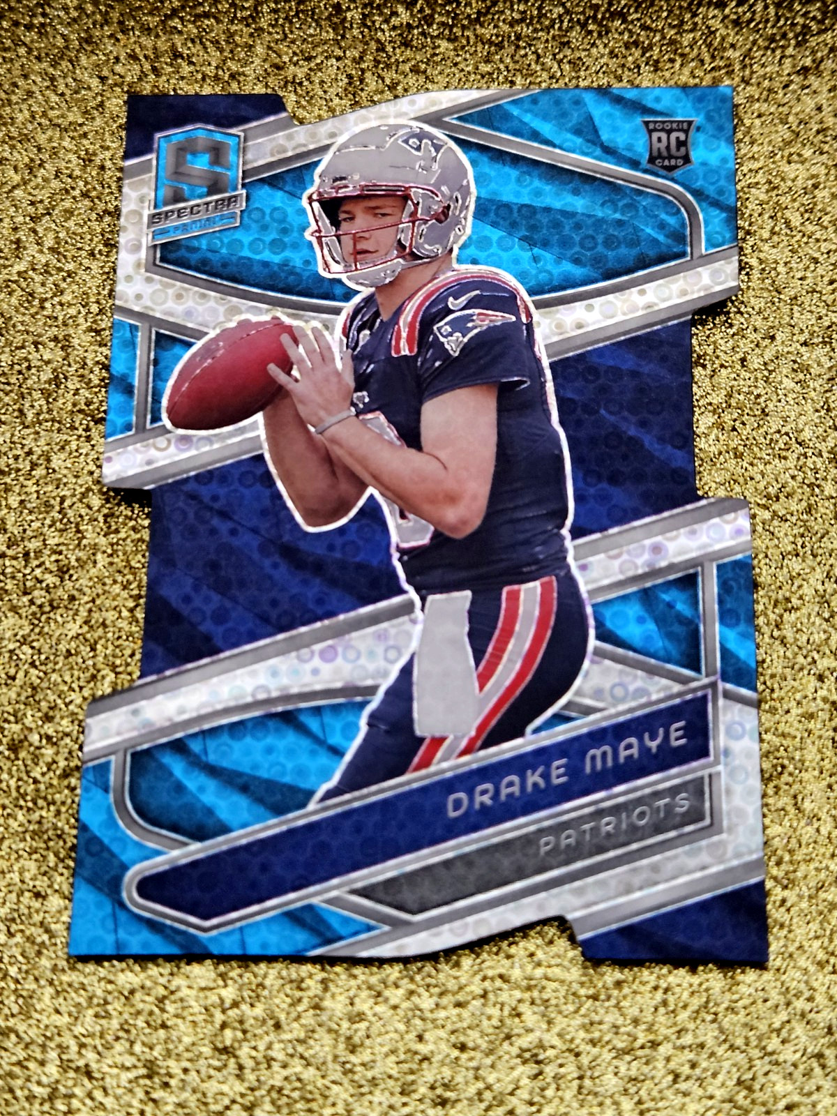 2024 Panini Spectra Neon Blue /50 RC Drake Maye Rookie Die-Cut Prizm #3 MINT 💙