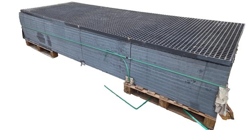 Duradek FRP Grating, 48"x144"x1-1/2" / 1-1/2"x1-1/2" Grid w/ Grit 48" span