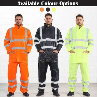 Hi Viz Regenanzug 2-teiliges Set Warnschutz Wasserdicht Trainingsanzug Hi Viz Workwear