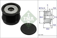 Generatorfreilauf Schaeffler INA 535 0230 10 FüR Vitara SX4 Renegade 500L Lancia