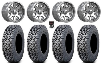 MSA Spark 15'' Wheels Polished 33'' Daemon Tires Polaris RZR XP 1000 / PRO XP