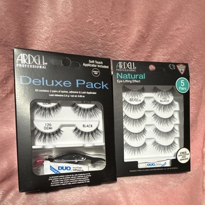 Ardell Deluxe Pack & Natural Strip Eyelashes 120 Demi 110 Black Reusable