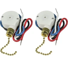 For Zing Ear ZE-208S E89885 Ceiling Fan Switch 3-Speed 4-Wire Chain Light -2Pack