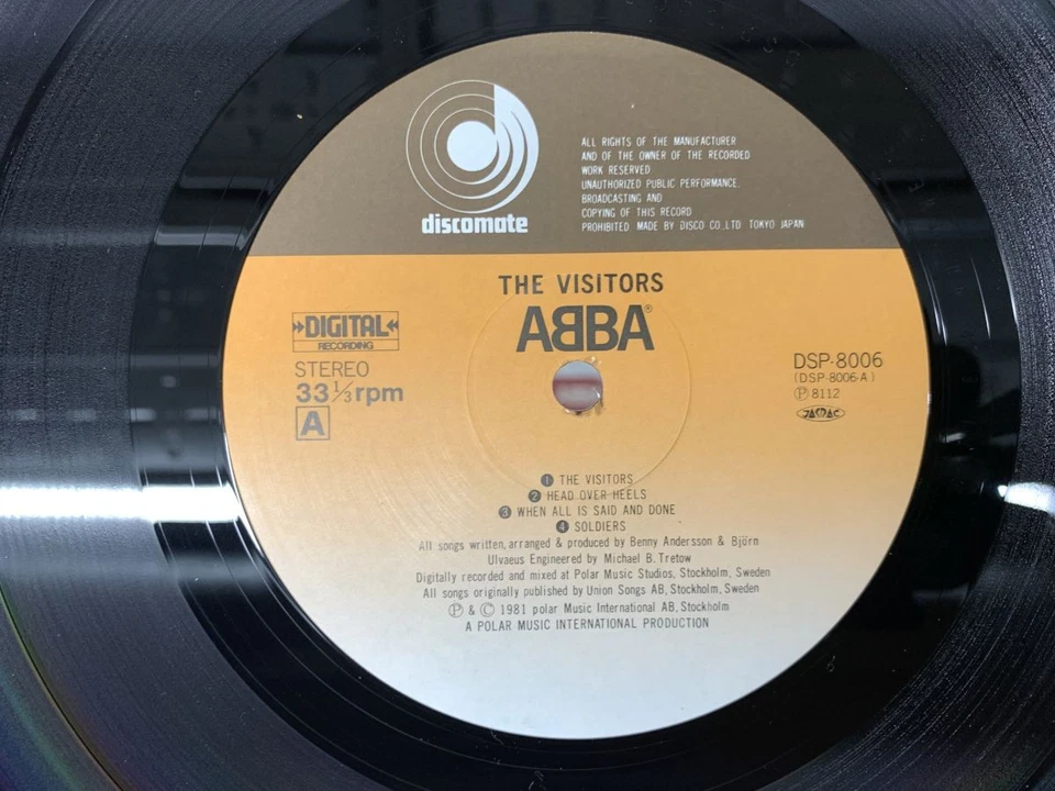 ABBA THE VISITORS Japan LP OBI [53359ER] - Image 2 of 2
