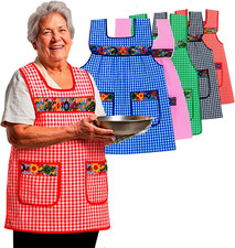 Traditional Mexican apron for women with pockets beautiful flower embroidery ...