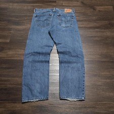 Levi's 505 Jeans Mens 36x30 Blue Denim Straight Leg Pants Fit 36x28.5 Vintage