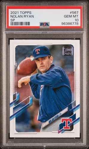 2021 TOPPS #567 NOLAN RYAN CARD TEXAS RANGERS PSA 10 SP