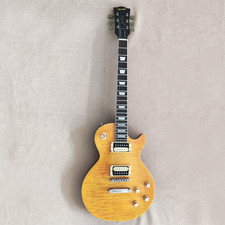 Yellow Electric Guitar Mahogany Body Maple Quilted Maple Top Rosewood Fretboard