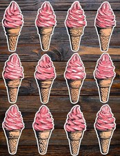 Cartoon Style Ice Cream Vinyl Stickers Set Scrapbooking Laptop Water Bottle