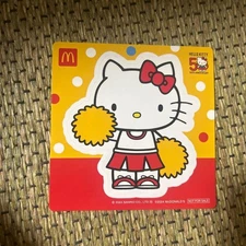 Hello Kitty 50Th Anniversary Cheerleader Sticker Cute Character Goods Japan