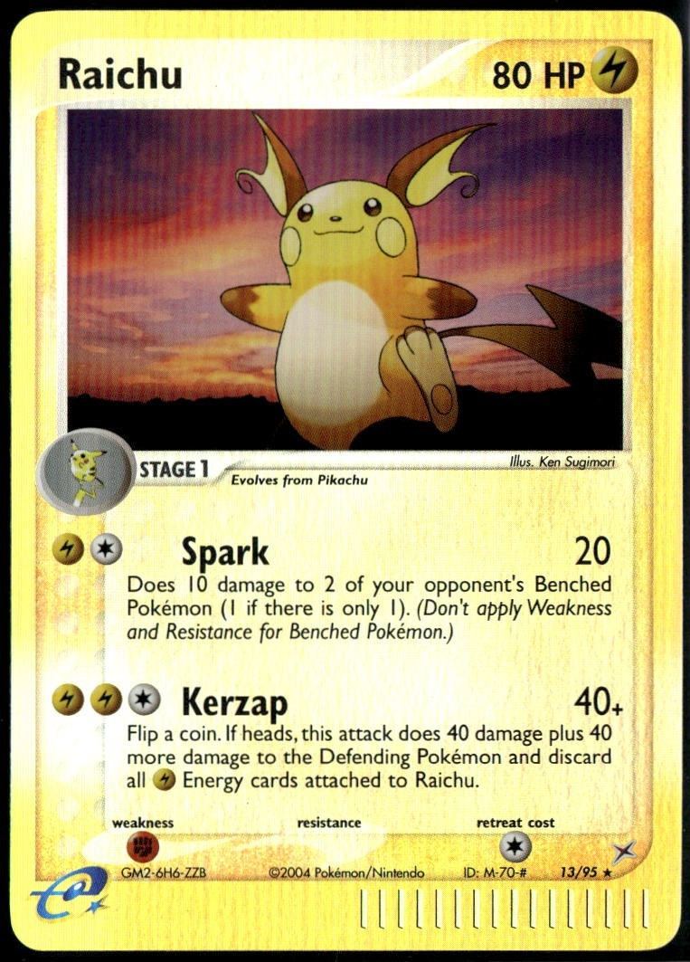 Raichu Reverse Holo 13/95 ex Team Aqua vs Team Magma NM Pokemon