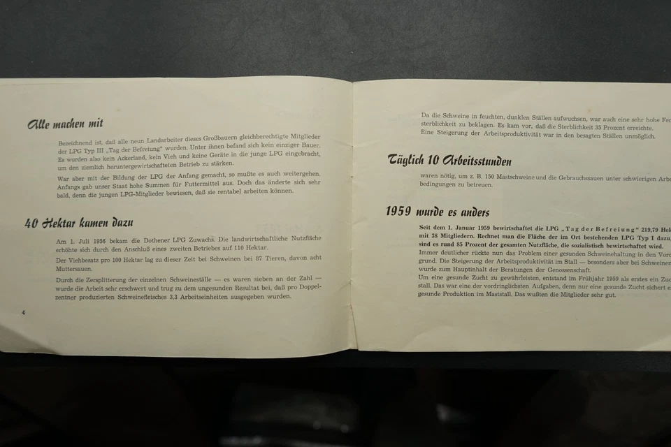 DDR Propagandaheft Buch Dothen Schkölen Schweinestall LPG Geschichte Thüringen - Bild 3 von 4