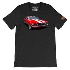1961 Mustang GT The Legend Classic Car T-shirts Made in USA 1960s American