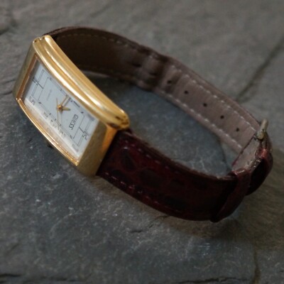 Vintage Working Guess Watch W/ Brown Snakeskin Textured Band