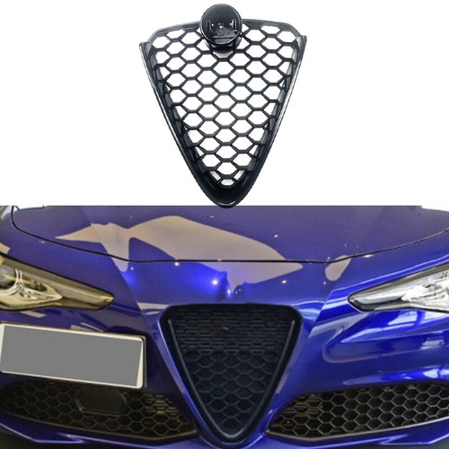 GlOSS BLACK FOR 2017-2019 ALFA ROMEO GIULIA FRONT BUMPER CENTER GRILL GRILLE US - Picture 4 of 9
