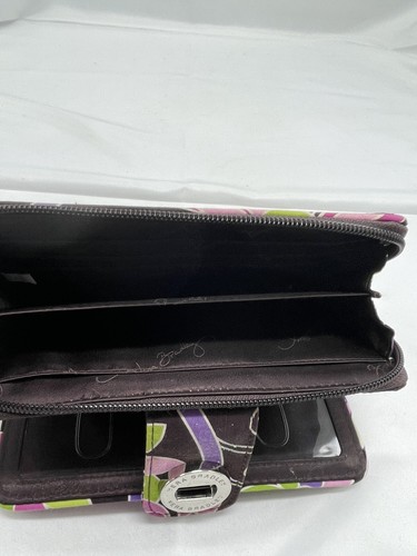 Vera Bradley Wallet Floral Burgundy Pink Lavender - Picture 4 of 4
