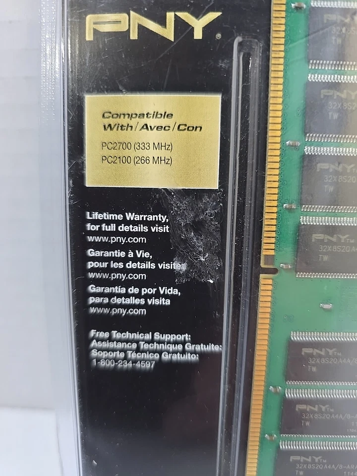 NIP  • PNY 512MB Memory Card Desktop MD0512SD1 DDR PC2700 333MHZ - Image 4 of 4