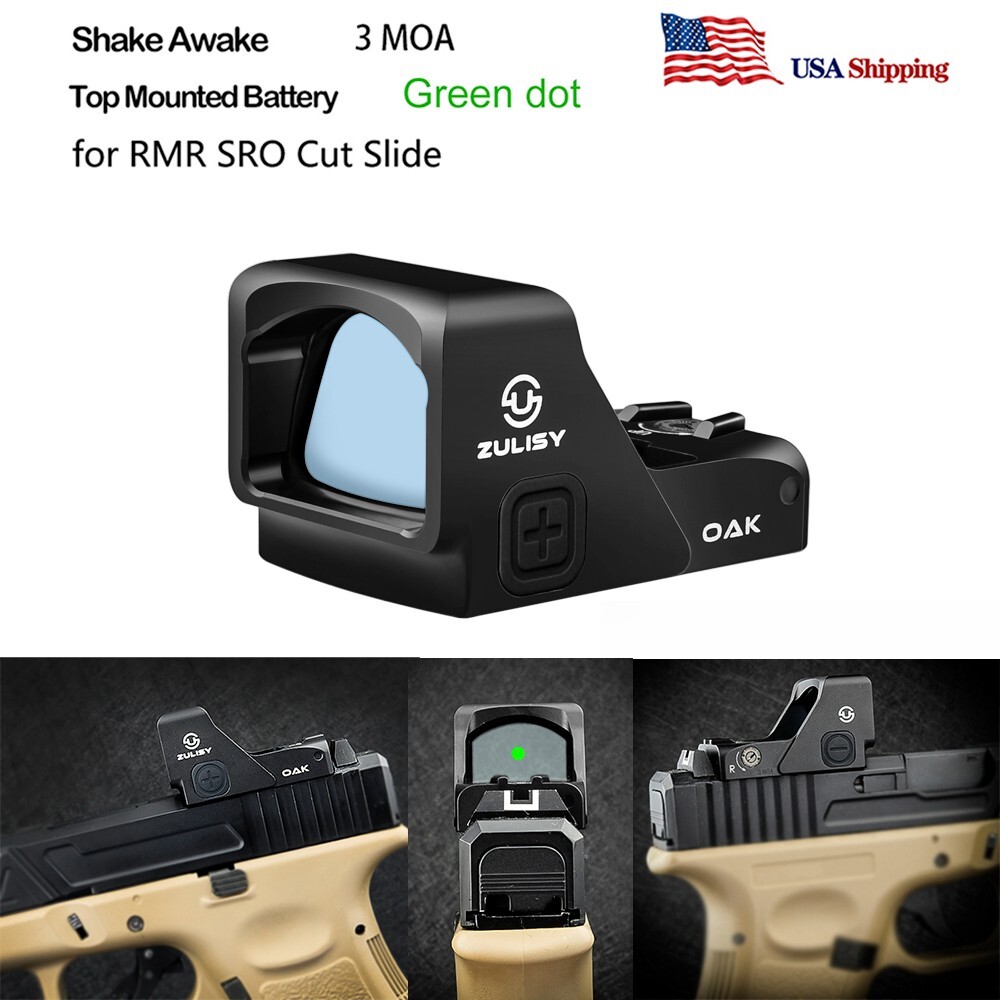 Flip Up 3 MOA Red Dot Sight - Shake Awake Pistol Reflex Sight