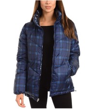 Kendall & Kylie Blue Plaid Puffer Jacket - Size Xl
