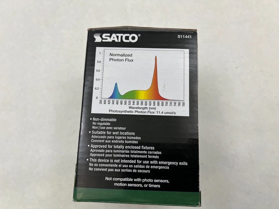 Luz de crecimiento Satco S11441 nueva en caja R30 espectro completo 9W ver fotos #G23 Foto 3 de 4