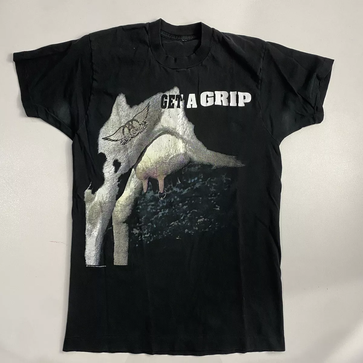 Vintage 1993 Aerosmith Get a Grip Tour Concert T-Shirt Cow Nipple