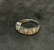 925 Sterling Square CZ Ring 5mm Sz 5 - 3.31g