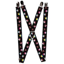 Men's Suspender-Cupcakes, Multicolor, One Size