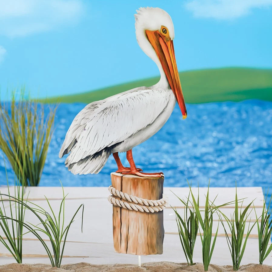 Realistic Pelican Garden Stake Coastal Tropical Bird Outdoor Pond Yard Art Decor - Image 3 of 3