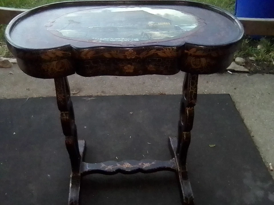 Antiguo todo pintado a mano embellecido ebonizado Pepsi Cola 2 húmedo 2 fotos lateral/mesa Foto 2 de 4