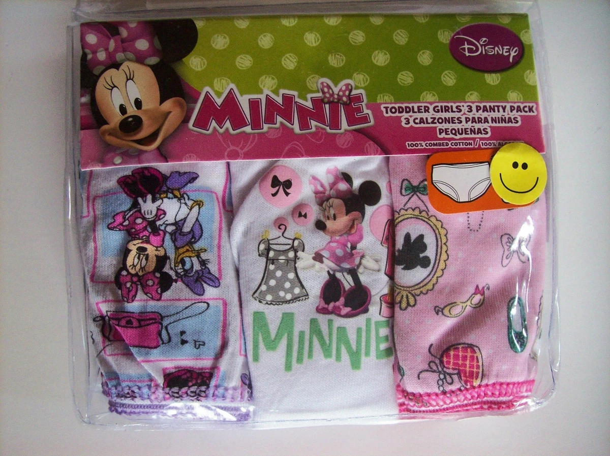 Minnie Mouse Underwear Underpants Toddler Girls 3 Panty Pk 2T-3T