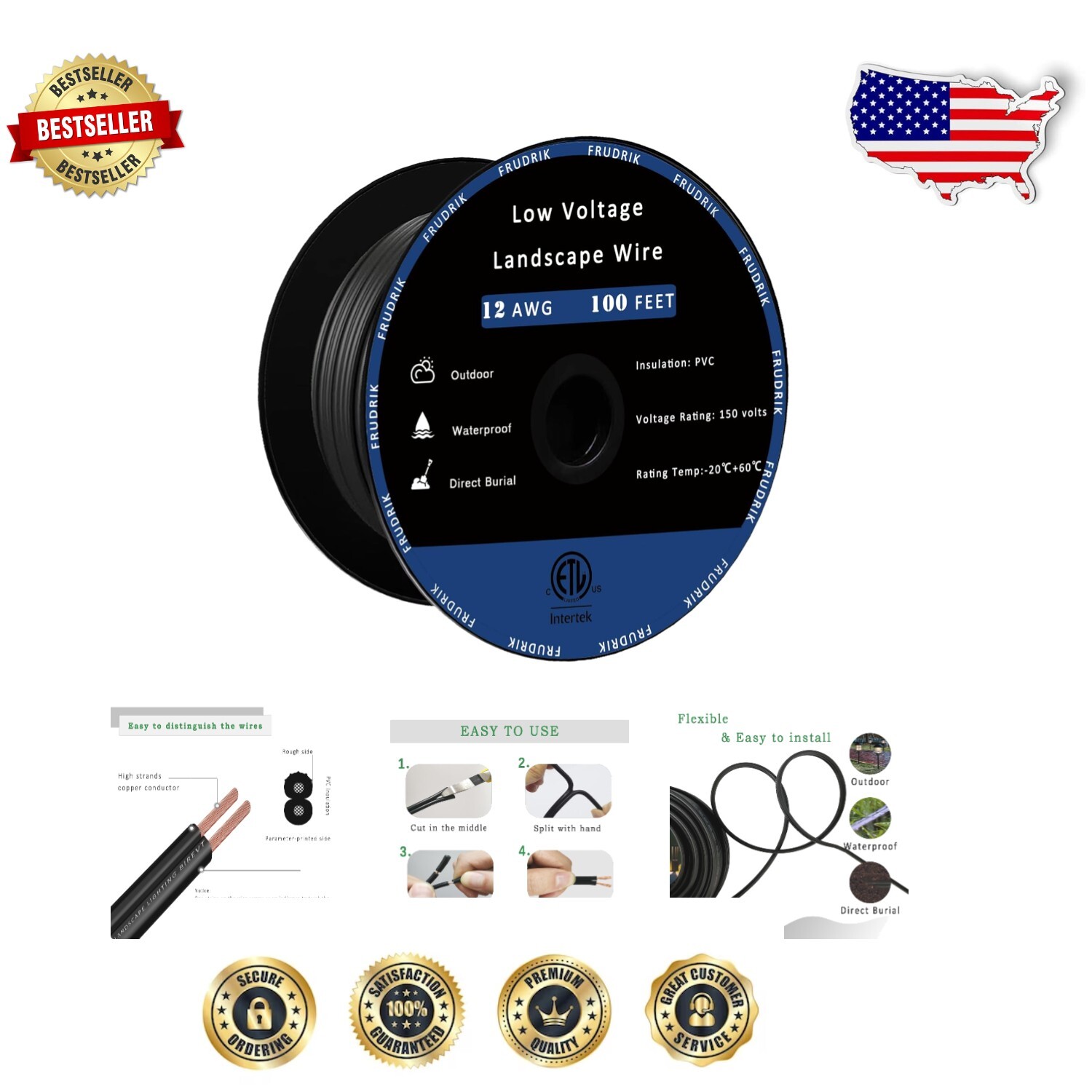 ETL Listed 12/2 Low-Energy Copper Cable for Safe Outdoor Lighting Installations-image