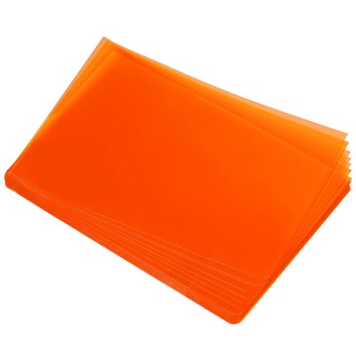 36 Pack L Type Folders A4 Plastic File Jackets Clear Sleeves Orange Durable