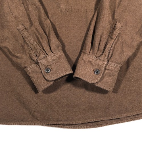 Uniqlo Half Button Up Flannel Basic Brown Shirt Long Sleeve Size XL B8 - Picture 2 of 6