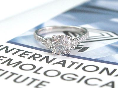 Round Cut NATURAL Diamond Three-Stone Diamond WG Ring COAST Designer 1.26Ct IGI