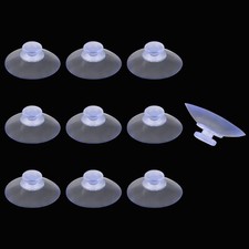 10 Pack 20mm Suction Cups for Glass Table Tops, Rubber Transparent Sucker Pads