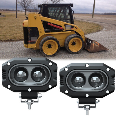 2P 4'' LED Headlight for Caterpillar Skid Steers Excavator Forklift Light Loader