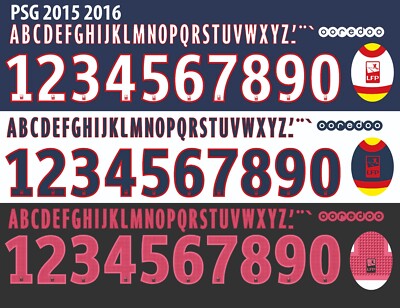 Name&Number Set For Paris Saint-Germain League 1 2015/2016 Home/Away Football