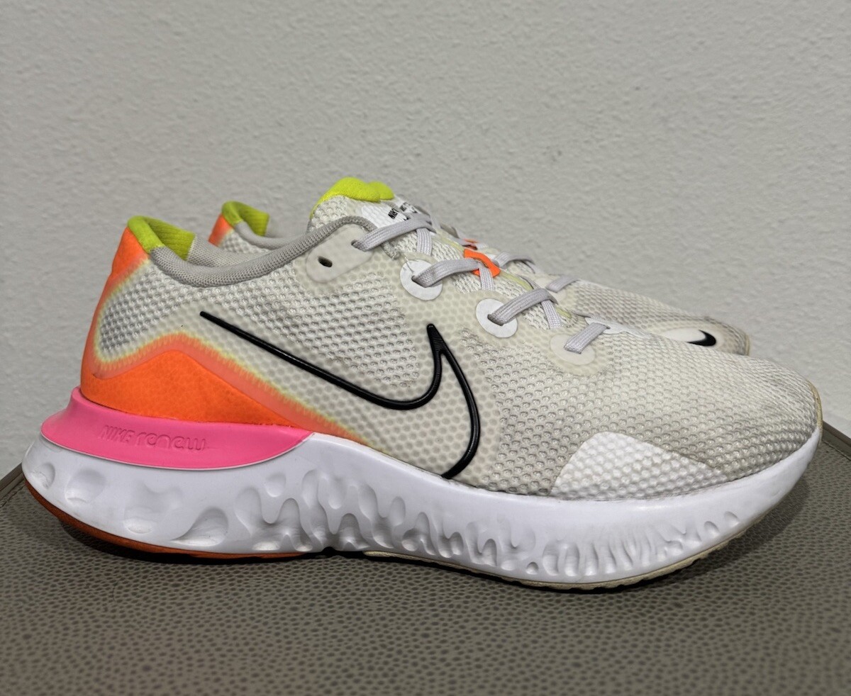 Nike Mens Renew Run CK6357-100 White Lace Up Low Top Running Shoes
