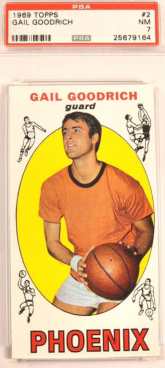 1969 TOPPS #2 GAIL GOODRICH PSA NM 7 RC ROOKIE HOF
