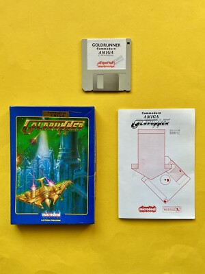 GOLDRUNNER Amiga 500 Spiel 1987 + OVP Box CIB Commodore 80 Disk CBM Set 1 no C64