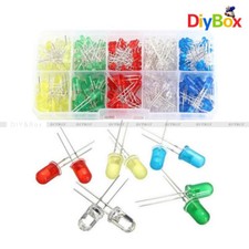 300PCS 3V 3mm Round LED Light Kit White/Yellow/Red/Blue/Green Assortment Diodes
