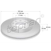 Topran Bremsscheiben Vorne Ø283 Mm Beschichtet FüR Peugeot 308 SW II 723 710