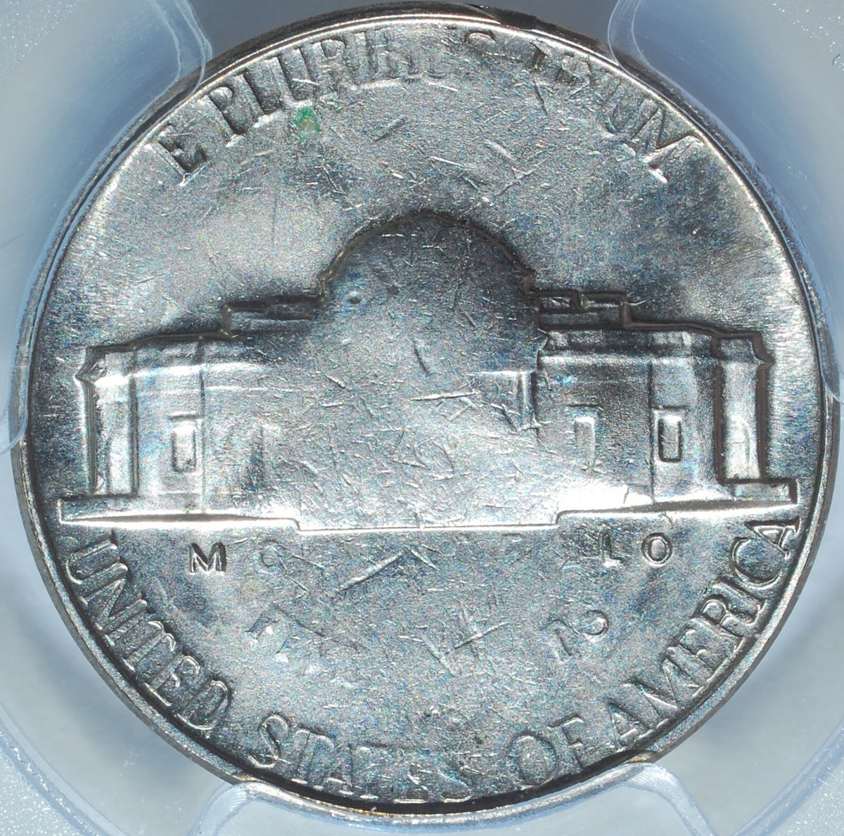 1965 PCGS SMS MS66 SP66 Mint Error Struck Thru Grease Jefferson