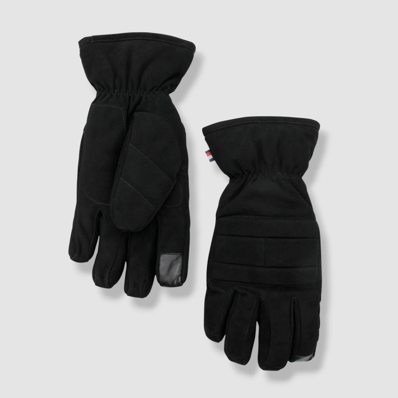 $88 Tommy Hilfiger Men's Black Flag Quilt Leather Tech Tip Work Gloves Size M