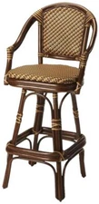 Bar Stool Designers Edge Distressed Brown Tan Rattan Raffia Plastic
