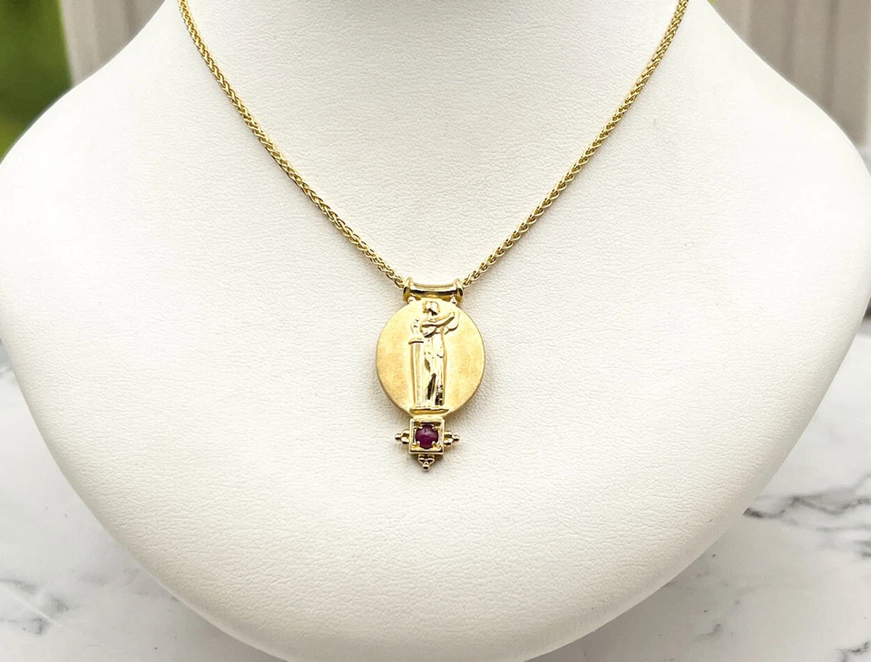 Collar camafeo TAGLIAMONTE (2192N) 925SS/YGP*Rubí*Euterpe*Reg. $200 Foto 2 de 4