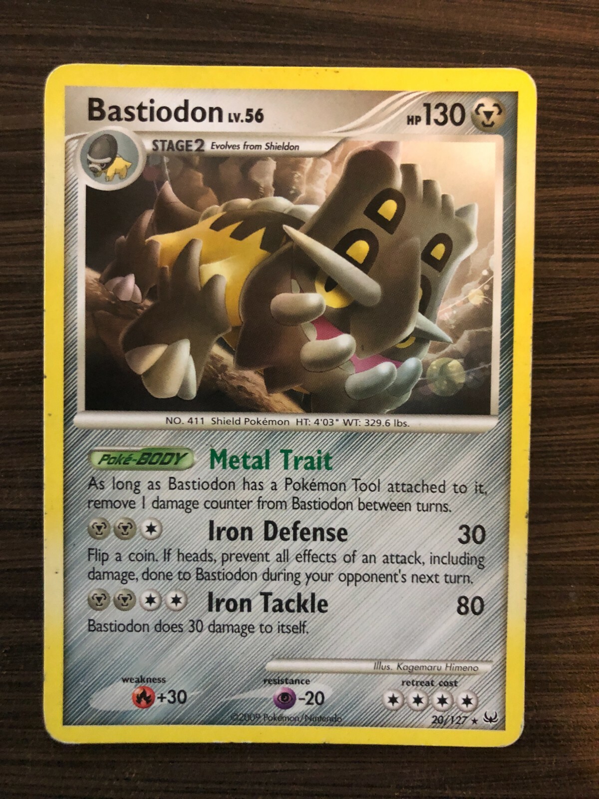 Bastiodon 20/127 DP Platinum Base Set RARE Pokemon Card LP